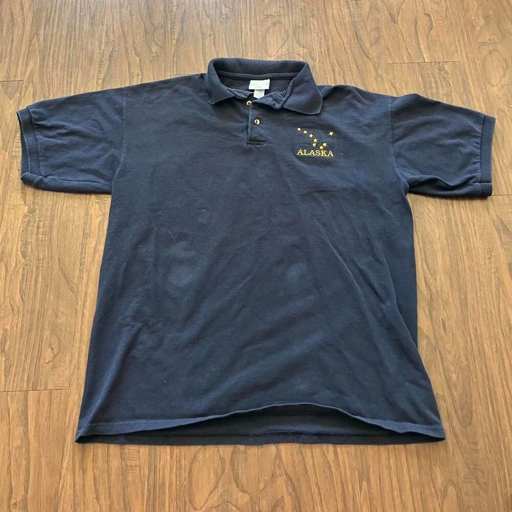 American-vintage Men's Navy and Blue Polo-shirts